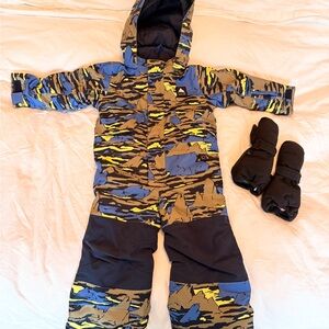 Camouflage Snowsuit with Mittens